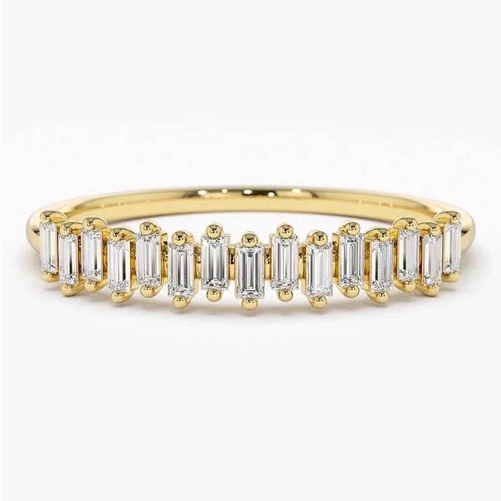 {ferkos fine jewelry} 14k yellow gold vertical stackable baguette ring